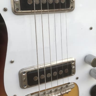 Hagstrom II Guitar- 1960s Sweden made- Sunburst- Chipboard Case image 6