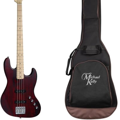 Michael Kelly Element 4 Bass Guitar - Trans Red image 2