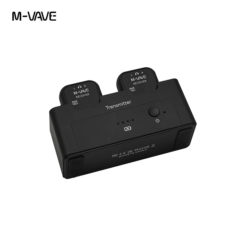 Price Included Tax From CN To USA-M-vave SWS12 2.4G Wireless Earphone Monitor Audio System Rechargeable Transmitter 2 Receivers With Volume Button Support Mute
