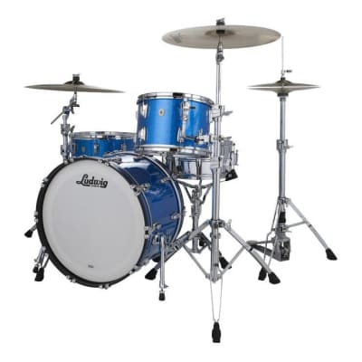 Ludwig Classic Maple Fab Drum Set Blue Sparkle image 4