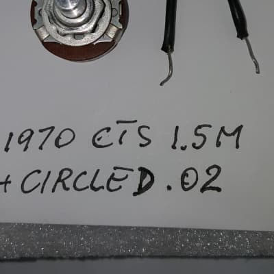 1970 CTS 1.5 M Gibson POT + Fender Stratocaster .02 uF Circle D ceramic disc capacitor image 7