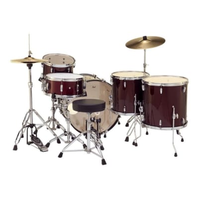 Pearl Roadshow 5pc Drum Set w/Hardware & Cymbals Wine Red RS525WFC/C91 image 9