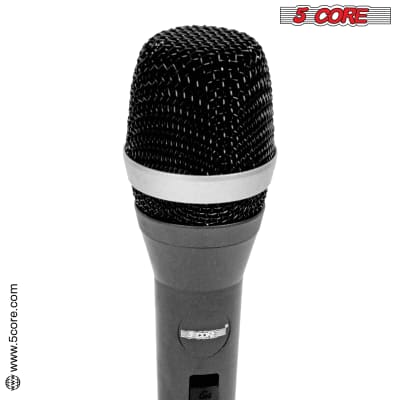 5 Core Professional Dynamic Microphone PAIR Cardiod Unidirectional Handheld Mic Karaoke Singing Wired Microphones with Detachable XLR Cable, Mic Clip, Carry Bag  5C-POWER 2PCS image 8