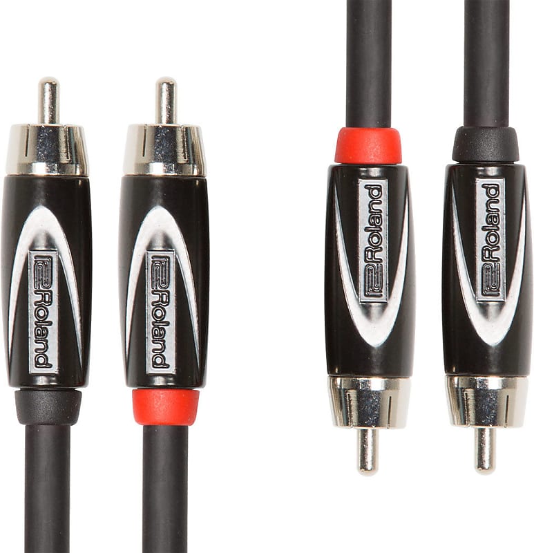 Roland RCC-3-2R2R Black Series RCA to RCA Dual Interconnect Cable (3') image 1