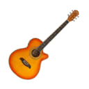 Oscar Schmidt OG10CEFYS Flame Yellow Sunburst Concert Size Thin Body Guitar