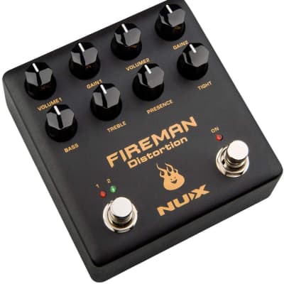 NUX Fireman Distortion Effect Pedal Dual Channel Brown Sound image 3