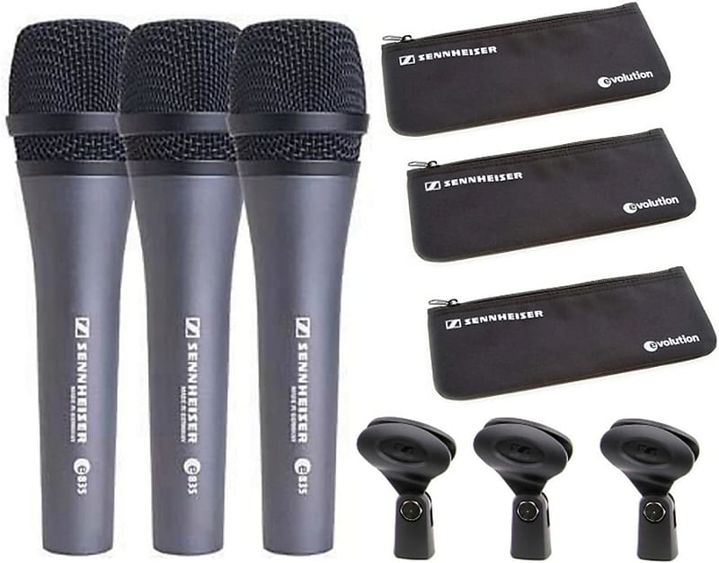 Sennheiser ThreePack835 (3) e835 microphones with MZQ800