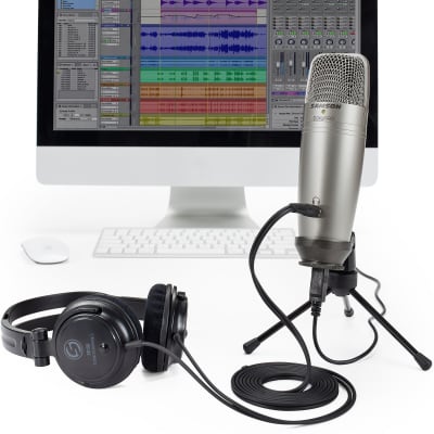 Samson C01U Pro USB Studio Condenser Microphone, C01U Pro HD, Bundle with Samson SR150 Headphones, Bundle with Samson SR150 Headphones image 2