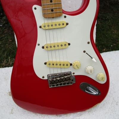 Fender Squier Stratocaster Guitar,  1984-1987, Japan,  Serial # E642167, Torino Red,  Gig Bag image 3