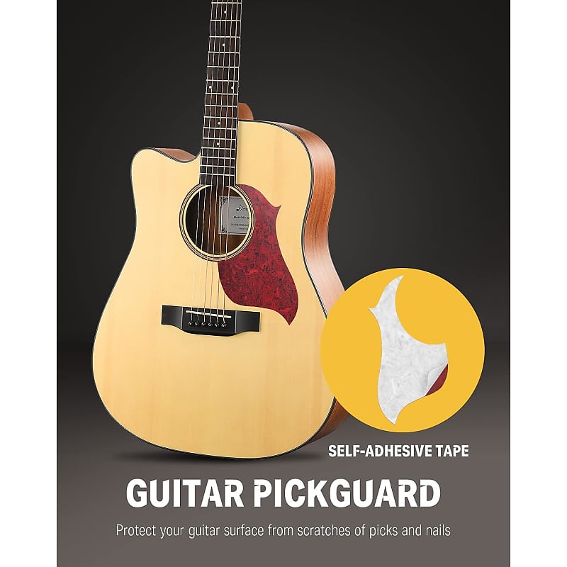 Left Handed Acoustic Guitar Kit For Beginner Adult Full Size Cutaway Lefty Acustica Guitarra Bundle Set With Bag Strap Tuner Capo Pickguard String 41 Inch Dag 1Cl Reverb