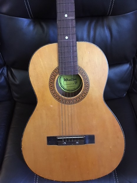 Winston Parlor Size Acoustic 1960's Antique Natural | Reverb