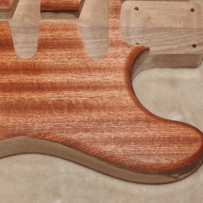 Unfinished Strat 2 Piece Walnut With a 1 Piece Ribbon Sapele/Mahogany Top 5lbs 10.5oz! image 13