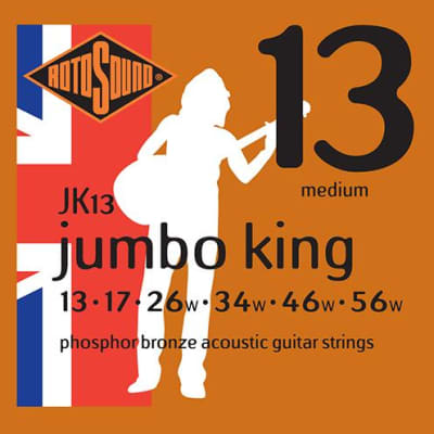 Rotosound JK13 Jumbo King Phosphor Bronze Acoustic Guitar Strings 13-56 image 1