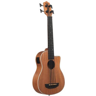 Kala U-Bass Scout Fretless Acoustic-Electric Bass, All-Mahogany Body, Natural image 2