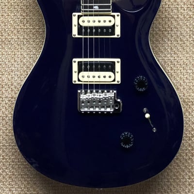 PRS SE Standard 24 Solidbody Electric Guitar Trans Blue Mahogany w/Maple Neck, Vibrato, Bag image 2