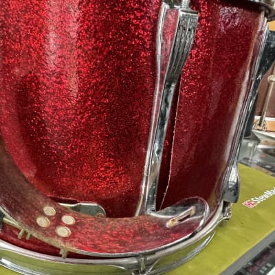 Ludwig 14" Marching Snare Drum 70's - Red Sparkle image 6