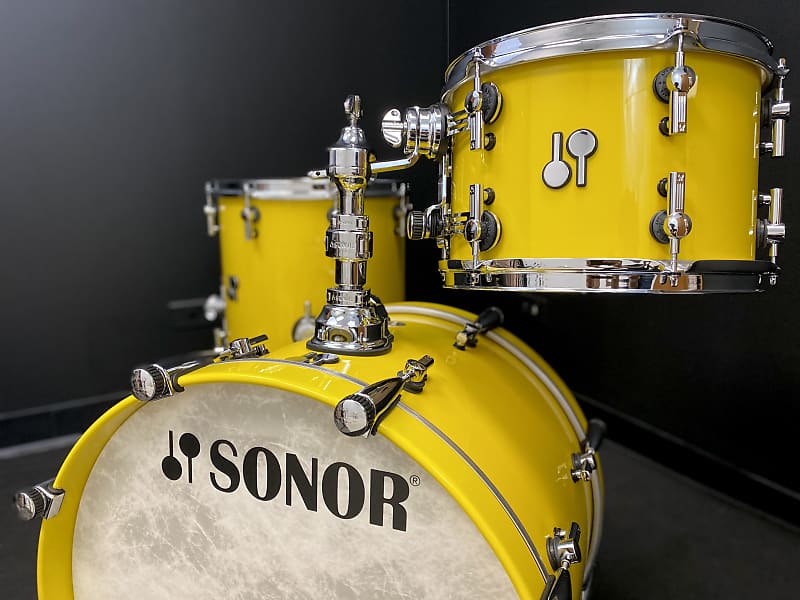 Sonor 20/12/14" SQ2 Maple Drum Set - High Gloss Traffic Yellow image 1