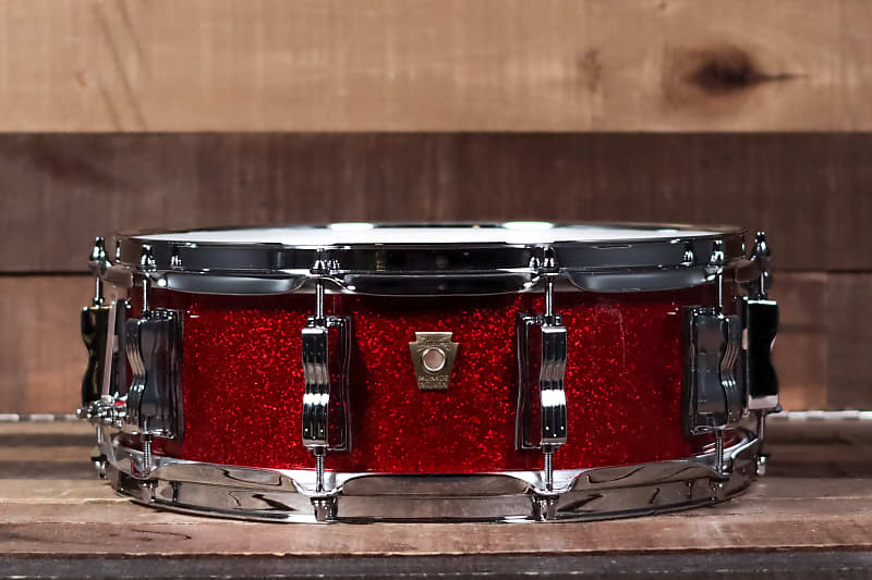 Ludwig 5" x 14" Classic Maple Snare Drum, Red Sparkle image 1