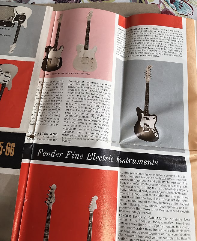 Fender Catalog foldout 196566 Reverb