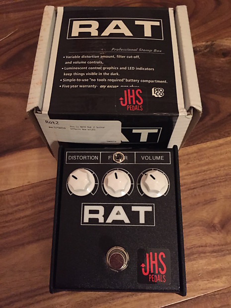 ProCo RAT2 with JHS Pack Rat Mod + 9v Power Jack