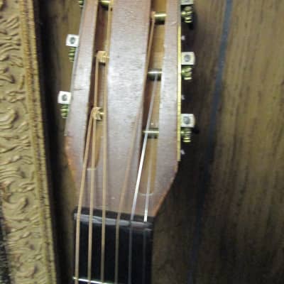 Unknown Parlor Acoustic Guitar 30s/40s art deco soso player w/intonation issues image 4