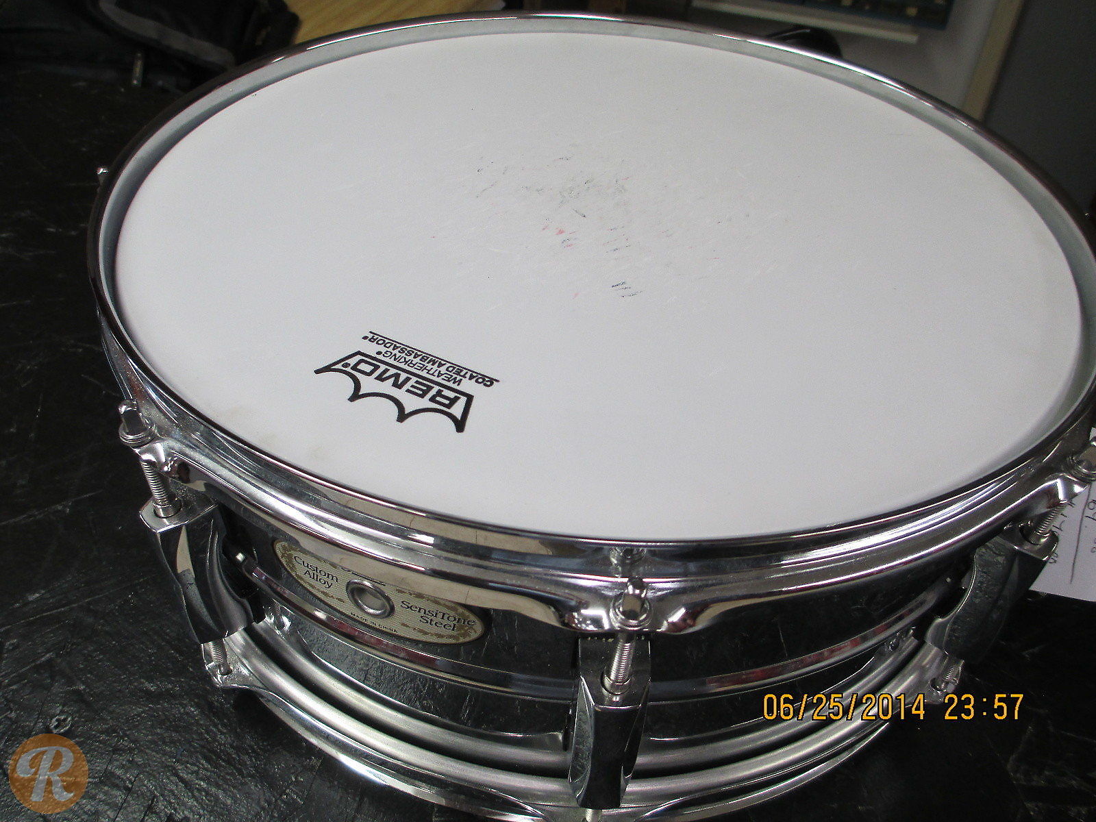 Used Pearl 14X6.5 Sensitone Heritage Alloy Drum Black 213