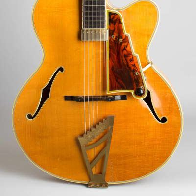D'Angelico  Excel Cutaway Arch Top Acoustic Guitar (1958), ser. #2056, period black hard shell case. image 3