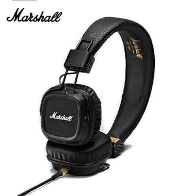Marshall Major II Black Wired On-Ear Headphone Classic Retro Headphones Deep Bass Foldable image 1