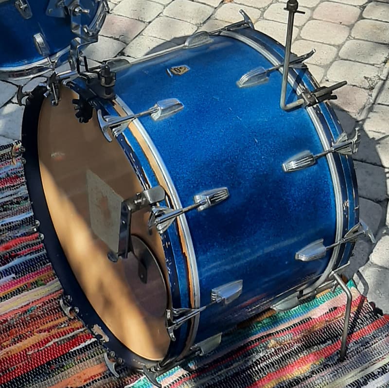 1960 Ludwig Transition Badge 22" Bass Drum + Rim Mount Reverb