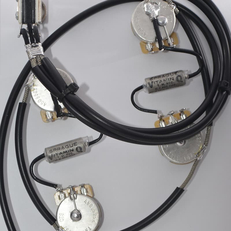 L5 Gibson ® or  Epiphone ® Type Wiring Harness by JEL 525k CTS .022 Sprague Vitamin Q NOS imagen 1