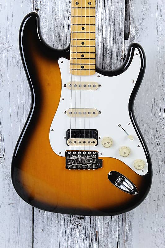 Fender JV Modified '50s Stratocaster HSS Electric Guitar Sunburst with Gig Bag image 1