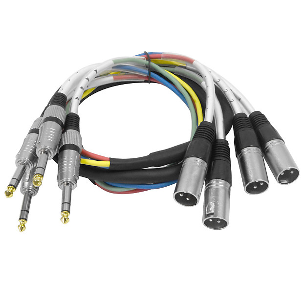 Seismic Audio SAXT-4x5M 4-Channel 1/4" TRS Male to XLR Male Snake Cable - 5' image 1