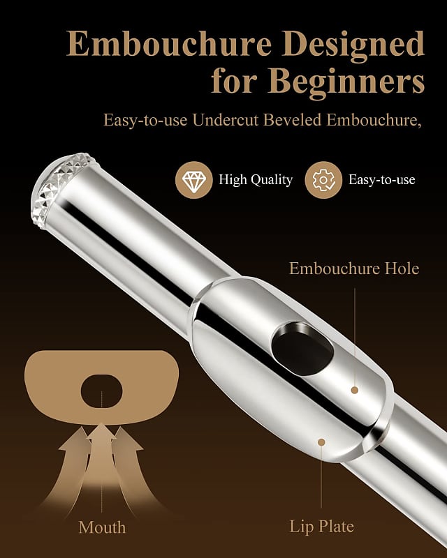 Eastar C Flutes Open Hole 16 Keys for Beginner Kids, Student
