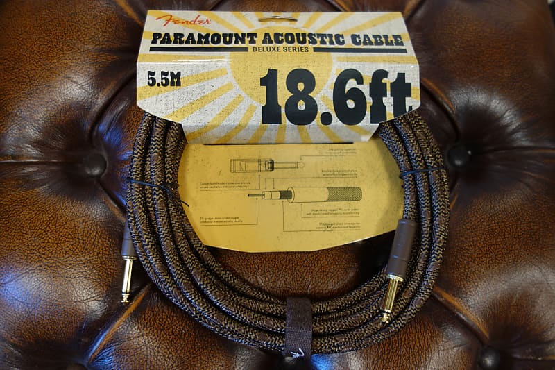 Fender Paramount 18.6' Acoustic Instrument Cable Brown image 1