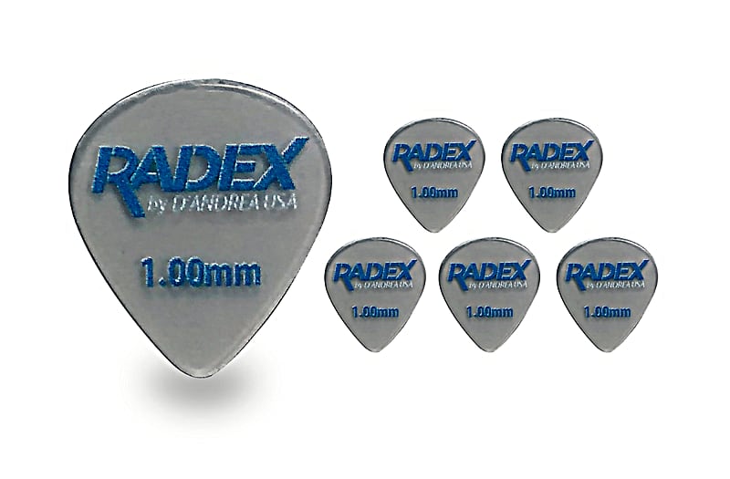D'Andrea Radex RDX 551 shape  1.00MM Guitar Picks 6 pack 2018 Smoke image 1