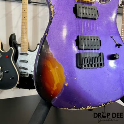 Balaguer Toro USA Heritage Electric Guitar w/ Case-Metallic Purple over Sunburst image 5