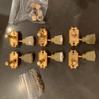 Kluson Vintage Gold Plated 3x3 Tuning Gear for Gibson Les Paul or ES 345 355 1959 Gold Plated image 1