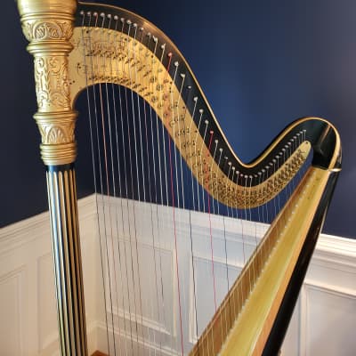 Lyon and Healy Style 17 Ebony Bronze semi-Grand Harp image 4