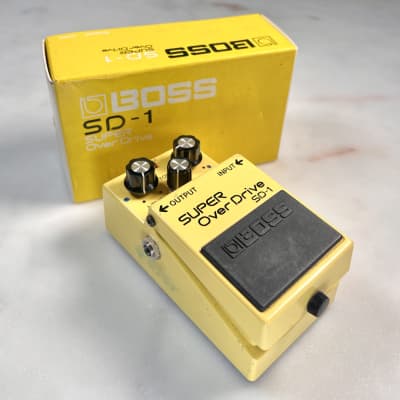 Boss SD-1 Super OverDrive (Black Label) 1982 - Yellow - Made in Japan - With box SKU0083 image 1