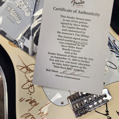 2003 Fender Museum Steve Miller Signed Stratocaster image 7