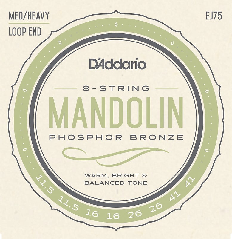 D'Addario EJ75 Mandolin Strings, Phosphor Bronze, Medium/Heavy, 11.5-41 image 1