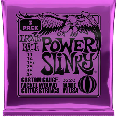 Ernie Ball 3220 Power Slinky Nickel Wound Electric Guitar Strings 3-Pack image 1