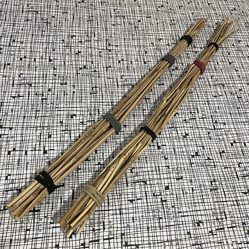 Homemade Set of Bamboo Drum Sticks Reed Rods Long 18" image 1
