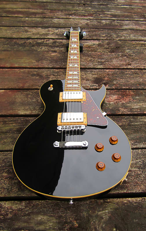SX Les Paul Copy 6 String Electric Guitar - Black image 1