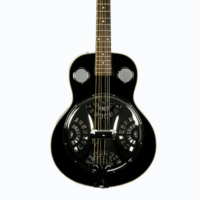 De Rosa DBI-8-VSB-BK Laminated Spruce Top Maple Neck 6-String Resonator Acoustic Guitar -  Black image 2