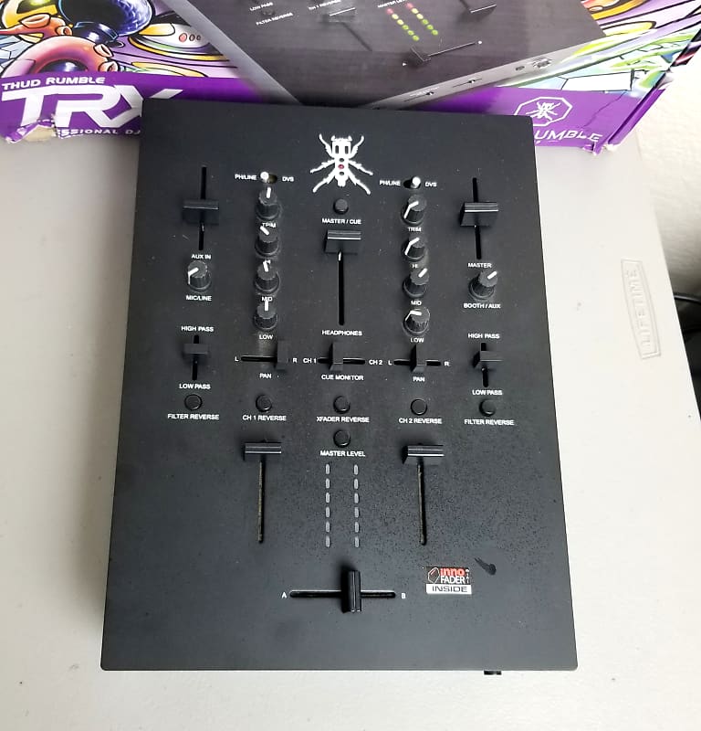 NJ様用【DJ Q-BERT】THUD RUMBLE TRX DJ-Tech TRX Thud Rumble 2-Channel Scratch Mixer (Black) TRXBK