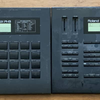 As-Is For Parts Set of Two Roland R-8 Human Rhythm Composer 1980s - Black