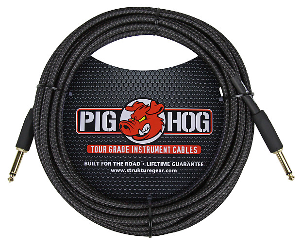 Pig Hog PCH20BK 1/4" TS Instrument Cable - 20' image 1