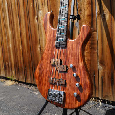 Dean USA Custom Hillsboro - Oiled Cocobolo Top 4-String Electric Bass Guitar w/  Black Tolex Case (2023) image 5