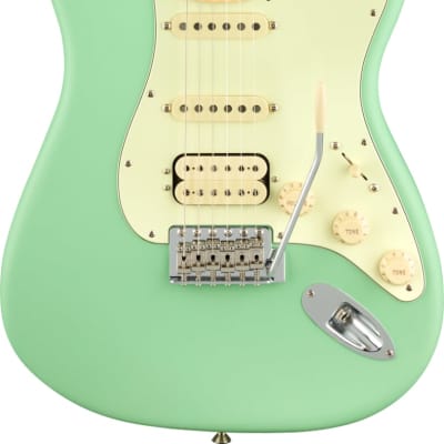 Fender American Performer Stratocaster HSS Electric Guitar Maple FB, Satin Surf Green image 3